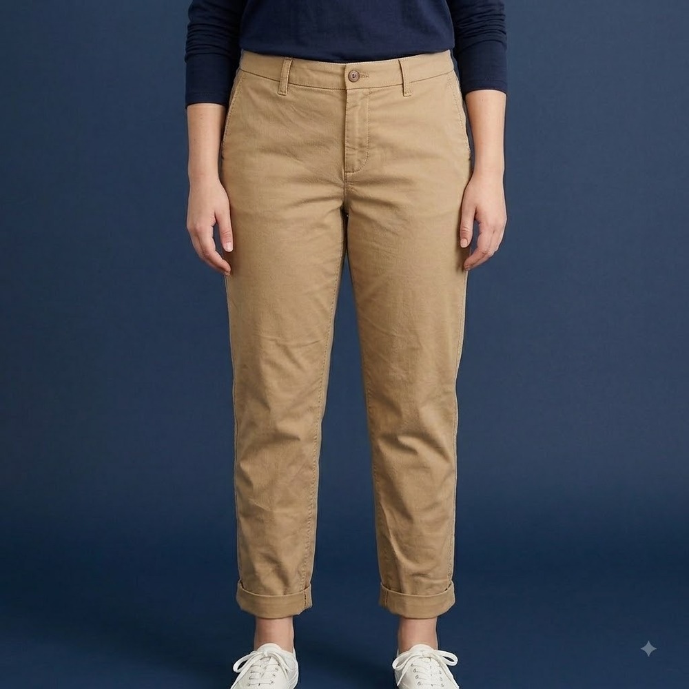 J.Crew High-Rise Girlfriend Chino Pants‎ Womens 10 Tan Stretch